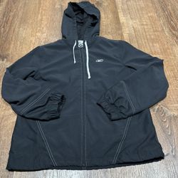 Reebok black windbreaker jacket Y2K size small 