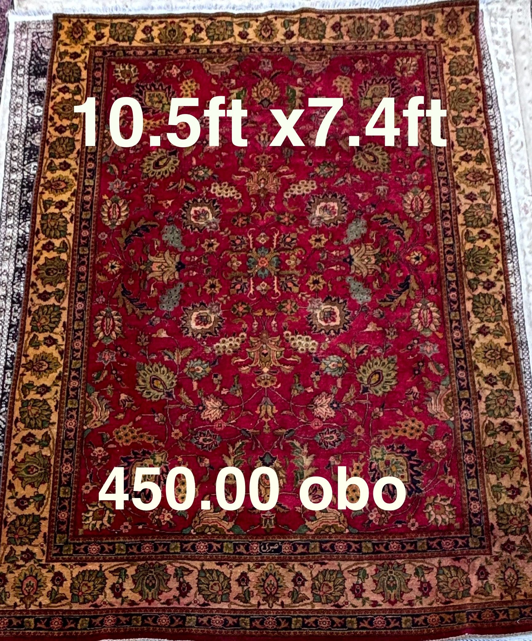 Vintage Handmade Wool Rug In Good Condition 