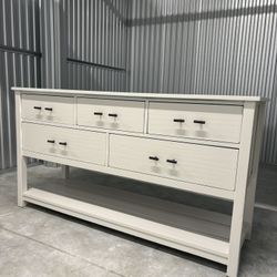 Wooden White Console Table Real Wood