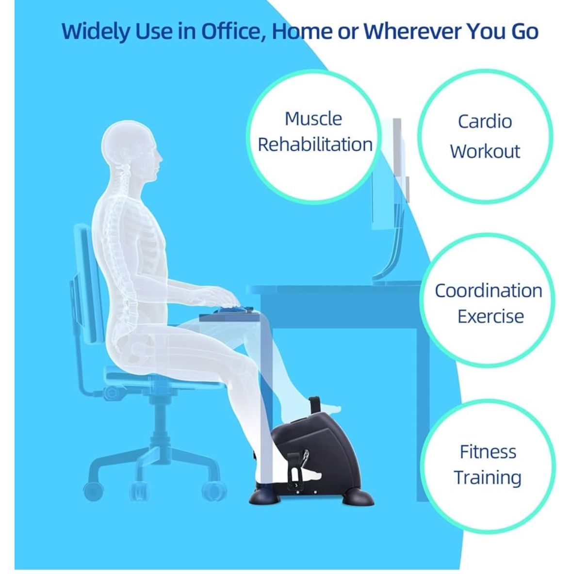 Bike Pedal Exerciser- Under Desk/Watch TV - Improves Circulation