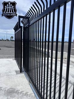 8ft×14ft to 24ft flat spike curve top 2"×4"frame 12ga 1"picket 16ga