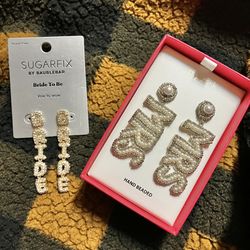 NWOT Bride/Mrs. earrings bundle