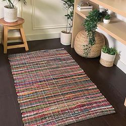 Boho Handmade Multicolor Chindi Rug