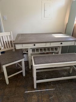 Bolanburg Counter Height Table and 4 Chairs 1 Bench