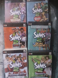 Sims 2 Holiday Edition Base Game and 5 Expansion Packs PC