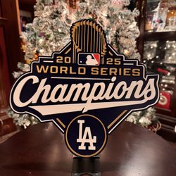 Dodgers 2025 Commemorative World Series Championship Sign 14.9” X 13.8” 
