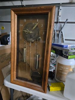 Vintage Wood Wall Clock with Pendulum