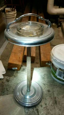 Antique Ashtray stand with glass ashtray...