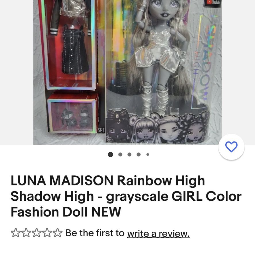 LUNA MADISON Rainbow High Shadow High - grayscale GIRL Color Fashion Doll NEW