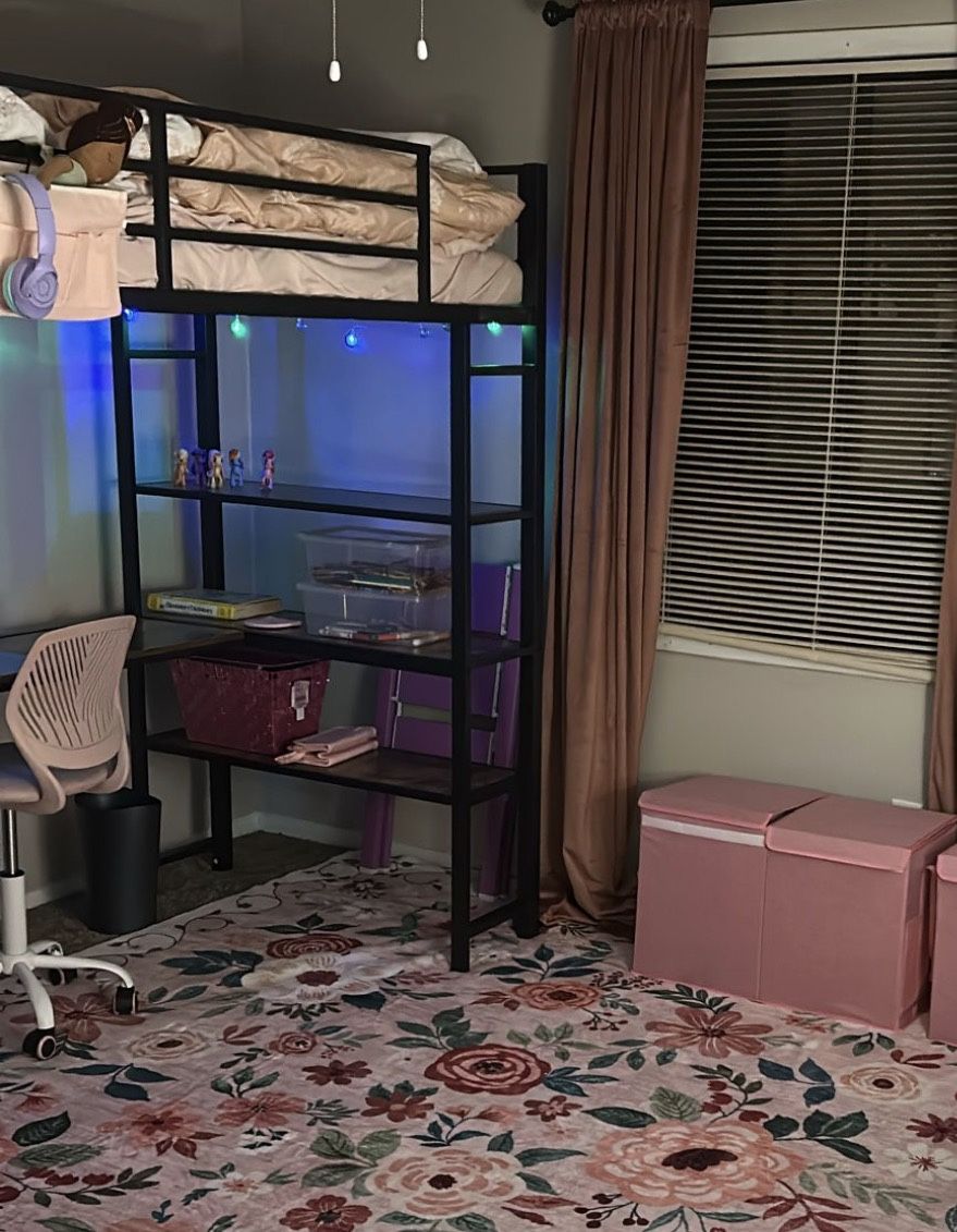 Modern Loft Bed w/ Desk + Storage – Great for Kids’ Rooms