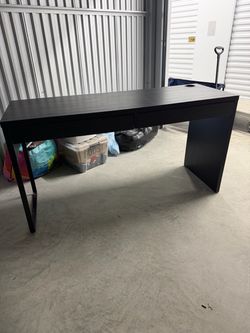 Black Modern Computer Desk with Drawers