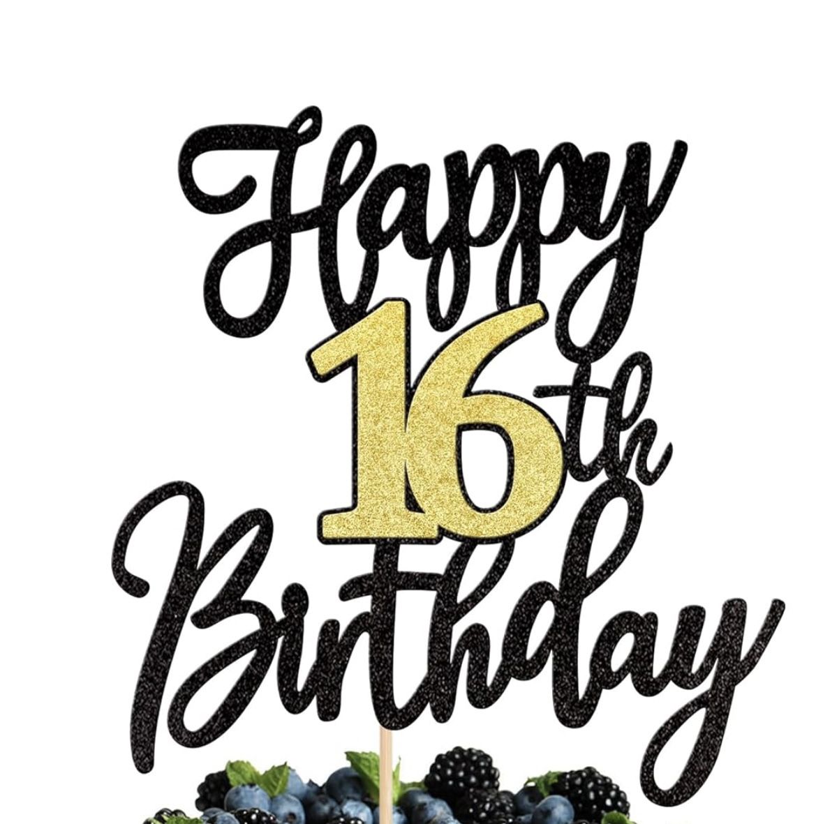 Happy 16th Birthday Cake Topper