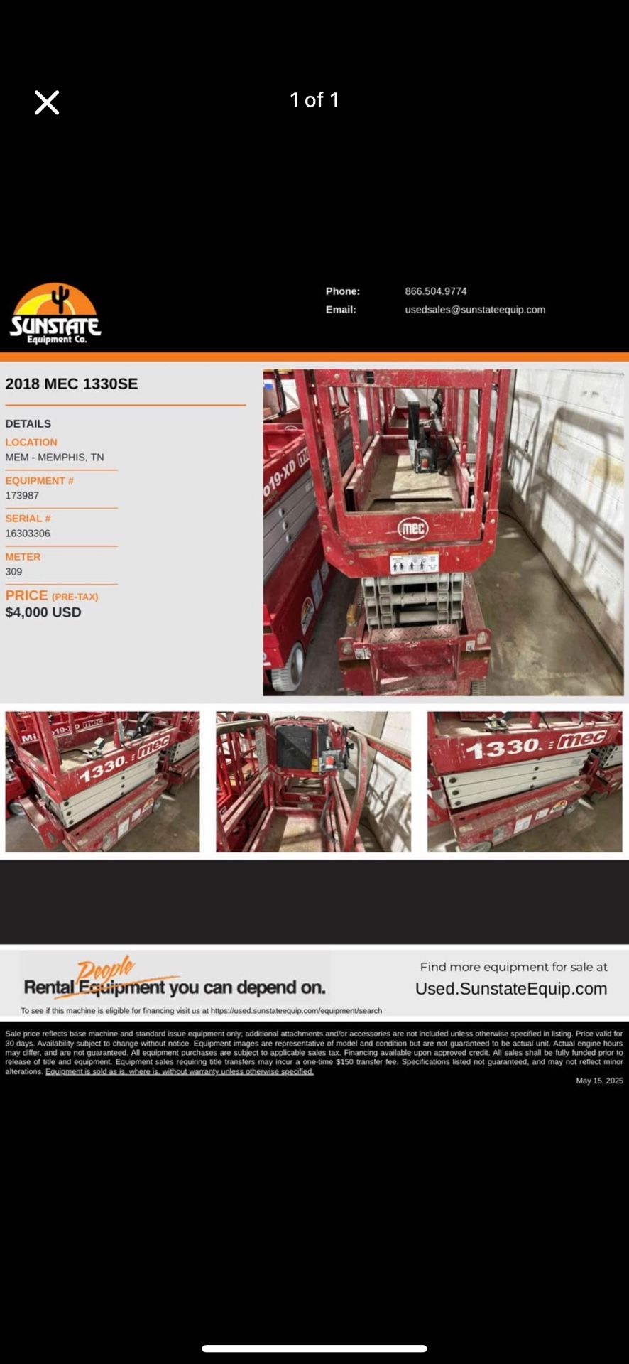 13’ Scissor Lift 