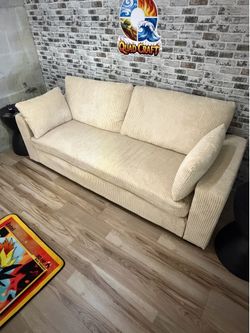 Brand New Cream Colored Corduroy Couch