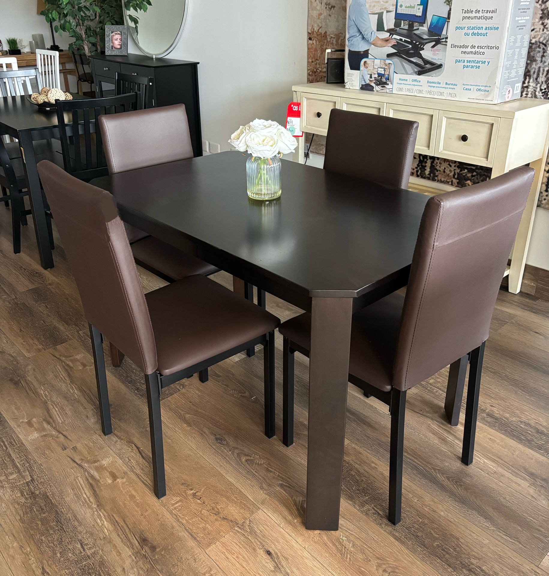 New 5 Piece Kitchen or Dining Set - Brown