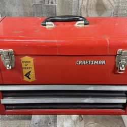 Vintage Craftsman 2 Two Drawer Deep Top Tool Box Red Toolbox