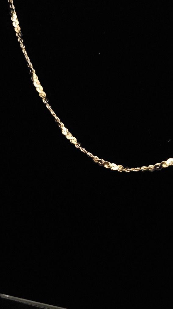 23" x 3mm 14k Yellow Gold over Solid Sterling Silver S Chain. Signed HCT 925