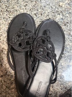 rhineQstone Tory Burch, sandals Black rhinestone Tory Burch, sandals