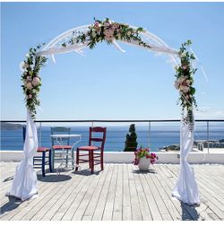 71”x94” Garden Arbor Wedding Arch Metal Arbour Pergola Tubular Frame Trellis Archway for Climbing Plant Roses Vines