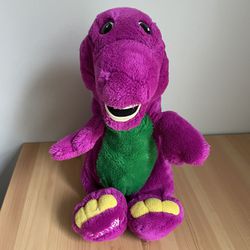 Vintage 90s Large Barney Purple Dinosaur Plush Toy 