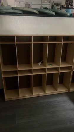 Classic Birch 10-Section Daycare Coat Locker / Cubby Storage