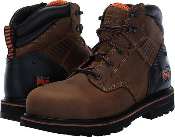 NEW SZ 9.5 Timberland PRO Men Work Boots Steel Safety Toe Industrial Ballast 6 In Gaucho Saddleback