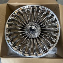 20" CHROME AMG Maybach Multispoke Turbine Style Staggered Wheels Rims 20x8.5/9.5 for Mercedes AMG S500 S550 S560 S580