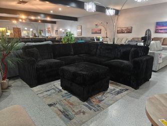 Black Sectional with ottoman