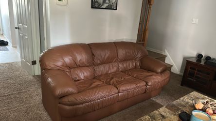 Leather queen full size sleeper