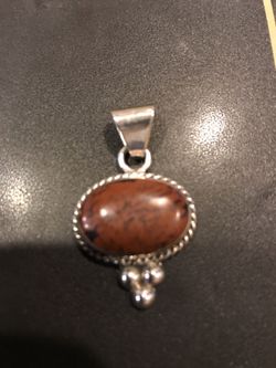 Brow stone Sterling Silver pendant