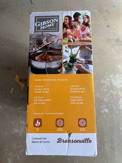 NEW Gibson Home Bransonville 8 Piece Stainless Steel Cookware Set
