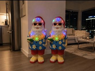 🎅🌴 Home Depot Tropical Hawaiian Santa Claus Light-Up Christmas Decoration – Rare Holiday Display Piece 🌴🎅