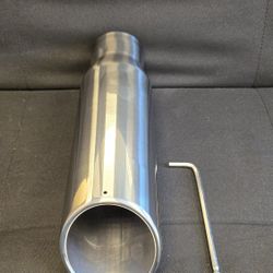 Richeer 2.75 to 3.5 inch Exhaust Tip, 2.75" Inlet 3.5” Outlet 12” Overall Length Stainless Steel Exhaust Tip Surface Polished Finish Universal (504)