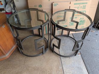 Glass end tables