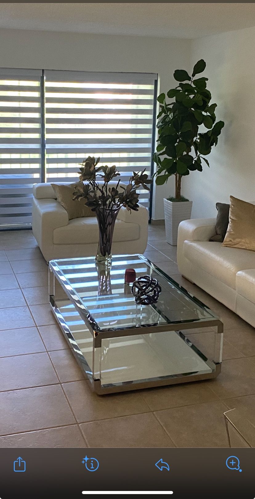 stainless steel and glass living room coffee table Furniture