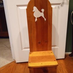 Wooden Bench/Stool/Chair with Decorative Poodle Cutout