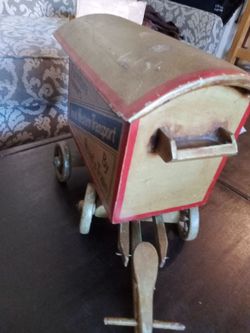 Antique Wooden Great Western Transport Toy Wagon
