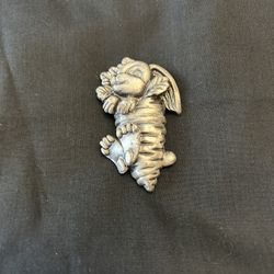 Adorable Pewter Pin, Bunny Rabbit with Carrot Body