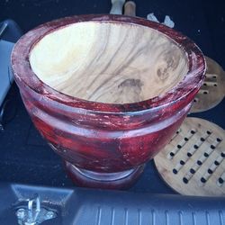 Thai wooden mortar set