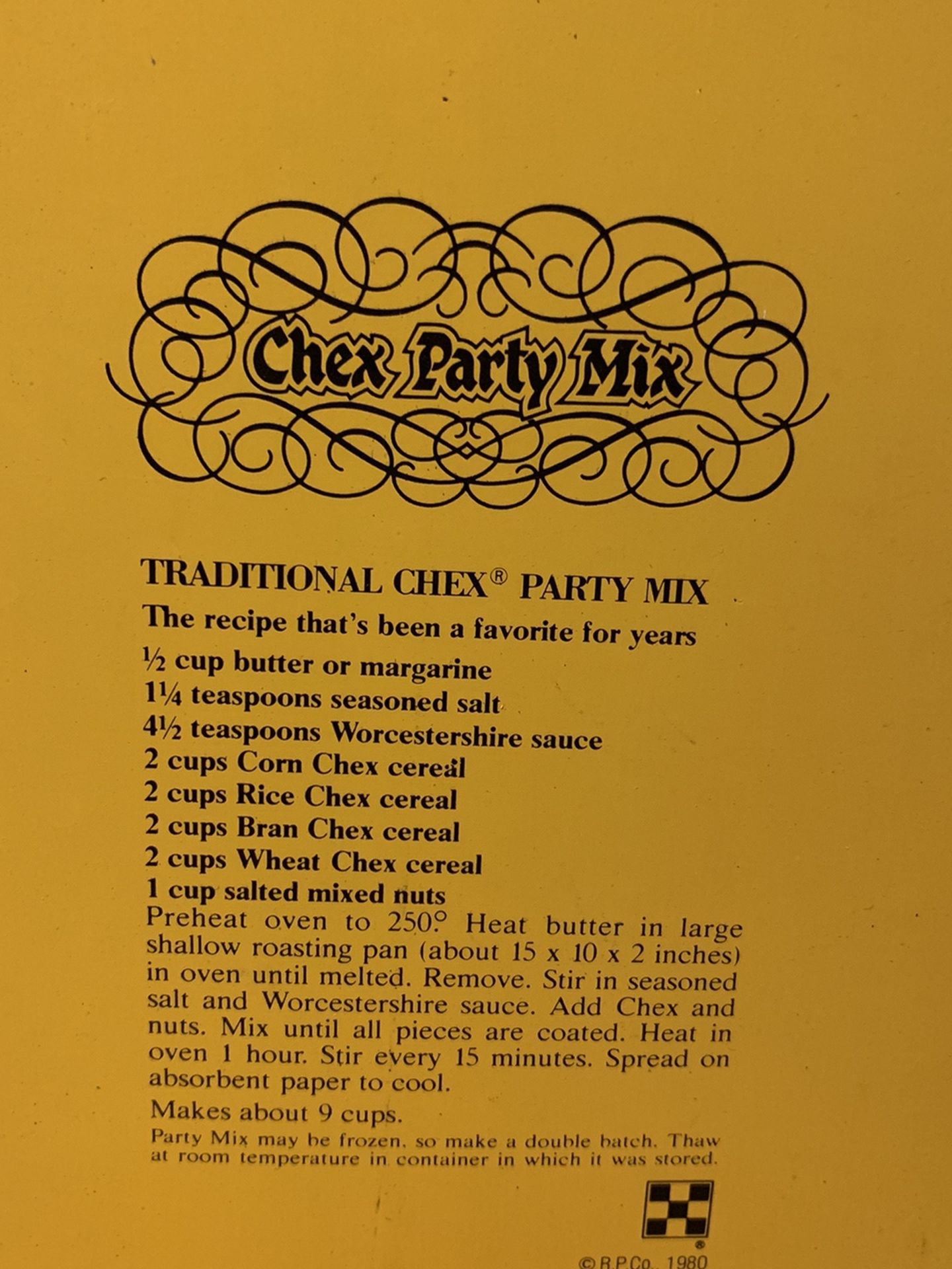 Vintage 1980 Chex Mix tin