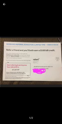 Reliant referral code