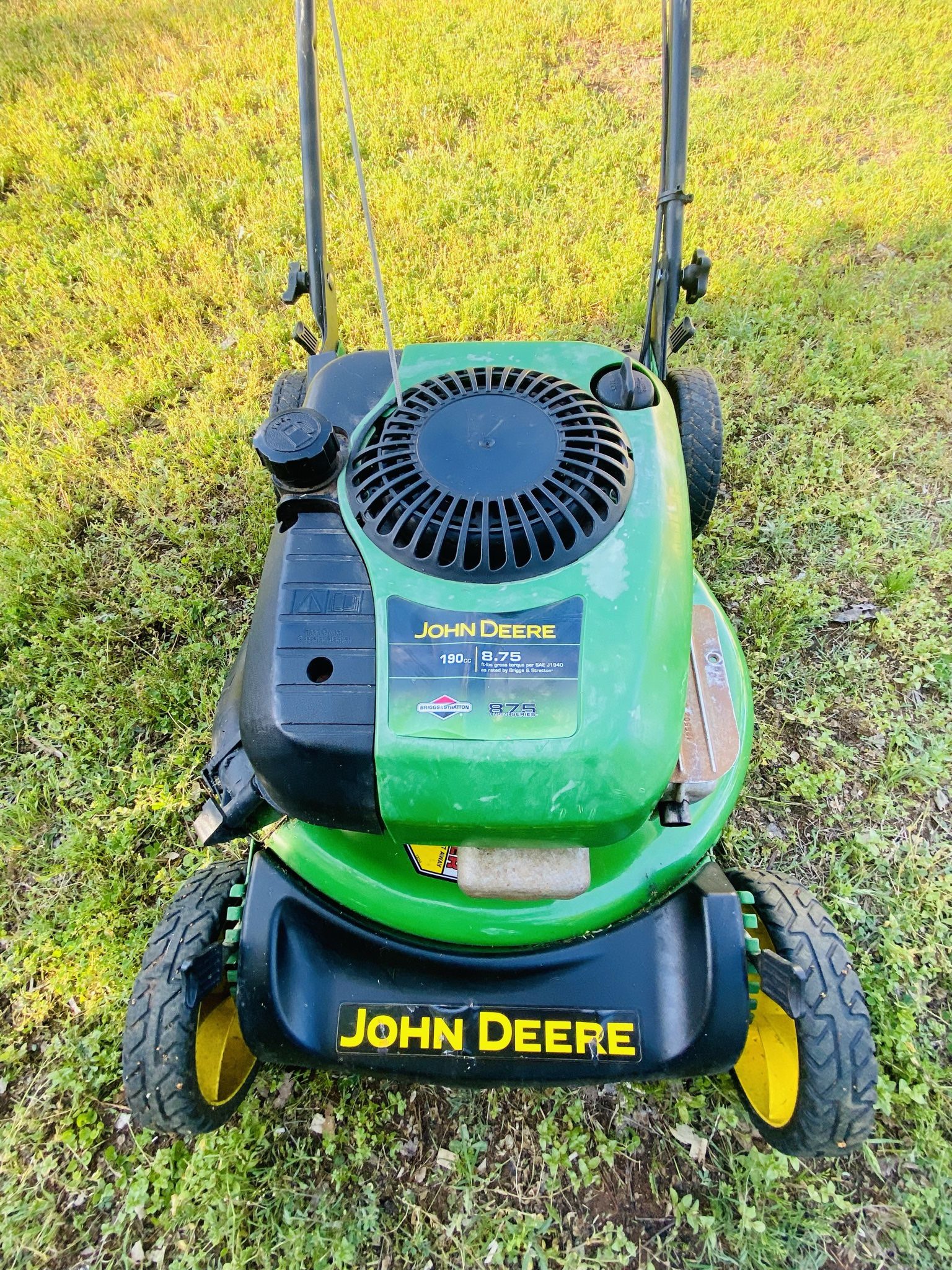 John Deere 8.75HP 190cc Self Propelled Lawn Mower No Bag for