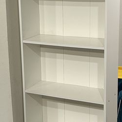 White 5 Shelf Bookcase