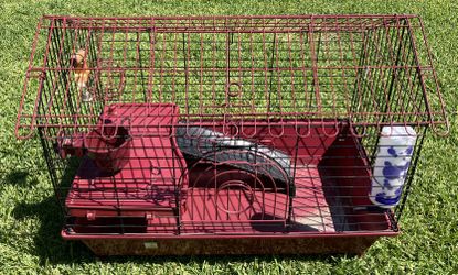 Guinea Pig Cage Indoor Habitat Maroon (Used)