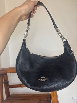 Coach bag - black - Crescent Hobo / Crescent Shoulder Bag in black pebbled leather