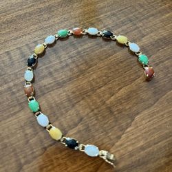 Multi Colored Jade Stone Bracelet