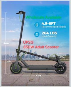 Wholesale Available UP2G Roinside Electric Scooter - 8.5"Solid Tires, 350W Motor, Up to 19 Long-Range 5.2Ah Scooter for Adults