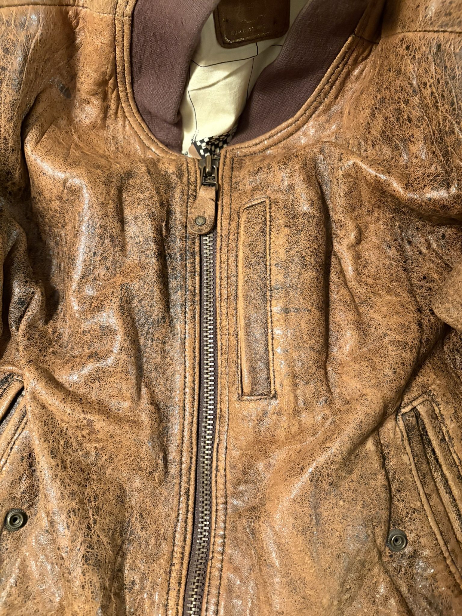 Vintage Hein Garrick Leather Bomber Jacket