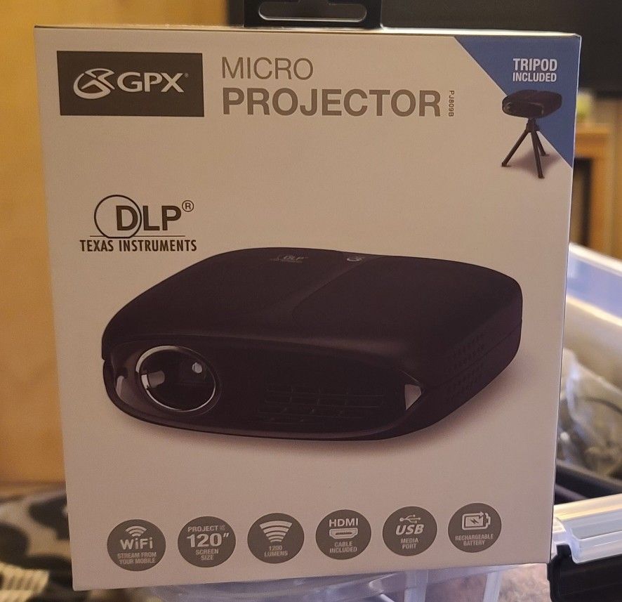 Portable micro projector DLP Texas instruments 1080p Wi-Fi NEW