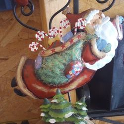 Santa Claus Candle Holder Approx 8 " Tall New Barely Used 